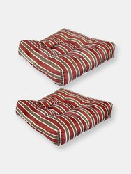 Sunnydaze 2 Tufted Outdoor Square Patio Cushions - Red