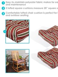 Sunnydaze 2 Tufted Outdoor Square Patio Cushions