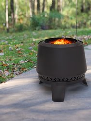 Sunnydaze 20 in Heavy-Duty Steel Smokeless Fire Pit - Black