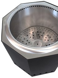 Sunnydaze 21.5 in Octagon Stainless Steel Smokeless Fire Pit with Log Poker