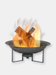 Sunnydaze 23 in Modern Cast Iron Fire Pit Bowl with Stand - Black - Bronze