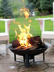 Sunnydaze 23 in Modern Cast Iron Fire Pit Bowl with Stand - Black