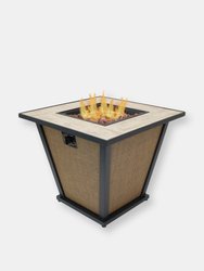 Sunnydaze 24 in Reykir Metal Smokeless Propane Gas Fire Pit Table - Brown