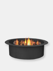 Sunnydaze 27 in Heavy-Duty Steel Above/In-Ground Fire Pit Ring Liner - Black