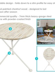 Sunnydaze 28 in French Country Chestnut Round Patio Bistro Dining Table