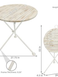 Sunnydaze 28 in French Country Chestnut Round Patio Bistro Dining Table