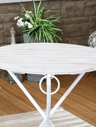 Sunnydaze 28 in French Country Chestnut Round Patio Bistro Dining Table