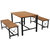 Sunnydaze 3-Piece European Chestnut Patio Dining Set - Brown