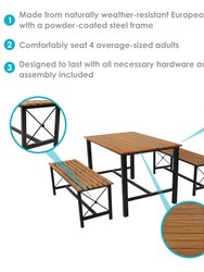 Sunnydaze 3-Piece European Chestnut Patio Dining Set