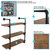Sunnydaze 3-Tier Industrial Style Wall Bookshelf - Black Pipe Frame - Teak