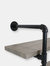 Sunnydaze 3-Tier Industrial Style Wall Bookshelf - Black Pipe Frame - Teak
