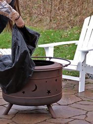 Sunnydaze 30 in Cosmic Steel Smokeless Fire Pit with Log Poker and Cover