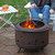Sunnydaze 30 in Cosmic Steel Smokeless Fire Pit with Log Poker and Cover