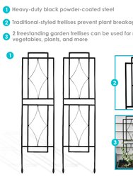 Sunnydaze 30 in Steel Wire Contemporary Garden Plant Trellis - Set of 2