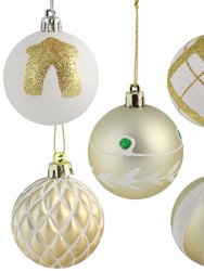 Sunnydaze 30-Piece Shatterproof Plastic Ornaments - Holiday Glitter