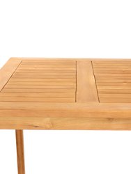 Sunnydaze 31" Square Teak Wood Outdoor Bar Table