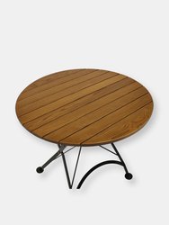Sunnydaze 32 in European Chestnut Wood Folding Round Patio Bistro Table