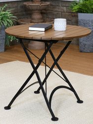 Sunnydaze 32 in European Chestnut Wood Folding Round Patio Bistro Table