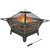 Sunnydaze 32 in Northern Galaxy Steel Fire Pit with Grate, Screen and Poker