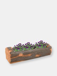 Sunnydaze 35 in Polyresin Rustic Outdoor Raised Log Flower Pot Planter