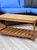 Sunnydaze 35.25 in Meranti Wood Rectangular Patio Coffee Table with Shelf