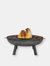 Sunnydaze 40 in Cast Iron Fire Pit Bowl with Cooking Ledge - Dark Grey