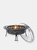 Sunnydaze 40 in Diamond Weave Steel Fire Pit with Spark Screen and Poker - Black