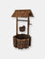 Sunnydaze 45 in 2-Tier Wooden Fir Wishing Well Hanging Garden Planter - Brown