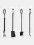 Sunnydaze 5-Piece Heavy-Duty Steel Fireplace Tool Set with Stand