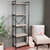 Sunnydaze 5-Tier Industrial Black Pipe Bookshelf - Oak Gray