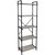 Sunnydaze 5-Tier Industrial Black Pipe Bookshelf - Oak Gray - Grey