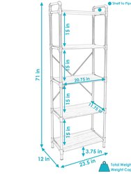 Sunnydaze 5-Tier Industrial Black Pipe Bookshelf - Oak Gray