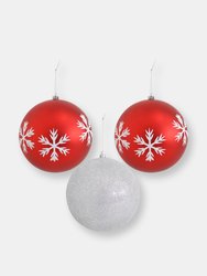 Sunnydaze 6" 3-Count Sparkle Christmas Ball Ornament Set