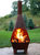 Sunnydaze 6 ft Steel Wood Burning Outdoor Chiminea Fire Pit with Wood Grate