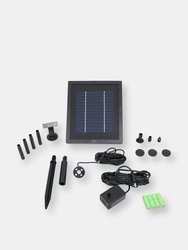 Sunnydaze 65 GPH Solar Pump and Panel Kit with Battery Pack - 47 in Lift - Black