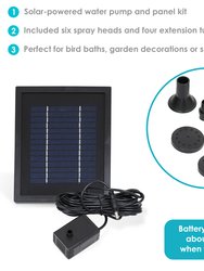 Sunnydaze 65 GPH Solar Pump and Panel Kit with Battery Pack - 47 in Lift