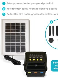 Sunnydaze 66 GPH Solar Pump and Panel Kit with Battery and Light