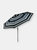 Sunnydaze 9' Aluminum Outdoor Solar LED Lighted Umbrella with Tilt - Teal Stripe - Dark Grey