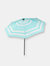 Sunnydaze 9' Aluminum Outdoor Solar LED Lighted Umbrella with Tilt - Teal Stripe - Cyan
