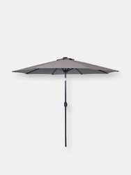 Sunnydaze 9' Solar-Powered Lighted Patio Umbrella - Grey
