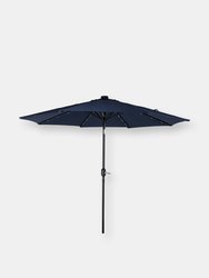 Sunnydaze 9' Solar-Powered Lighted Patio Umbrella - Dark Blue