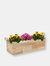 Sunnydaze Acacia Wood Rectangle Tray Planter with Handles/Liner - Natural