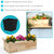 Sunnydaze Acacia Wood Rectangle Tray Planter with Handles/Liner - Natural