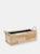 Sunnydaze Acacia Wood Rectangle Tray Planter with Handles/Liner - Natural - Light Brown