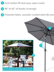 Sunnydaze Aluminum Patio Deck Market Umbrella with Tilt and Crank - 9' - Beige