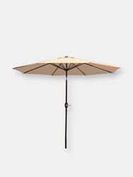 Sunnydaze Aluminum Patio Deck Market Umbrella with Tilt and Crank - 9' - Beige - Cream