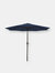 Sunnydaze Aluminum Patio Deck Market Umbrella with Tilt and Crank - 9' - Beige - Dark Blue