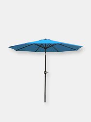 Sunnydaze Aluminum Patio Deck Market Umbrella with Tilt and Crank - 9' - Beige - Light Blue