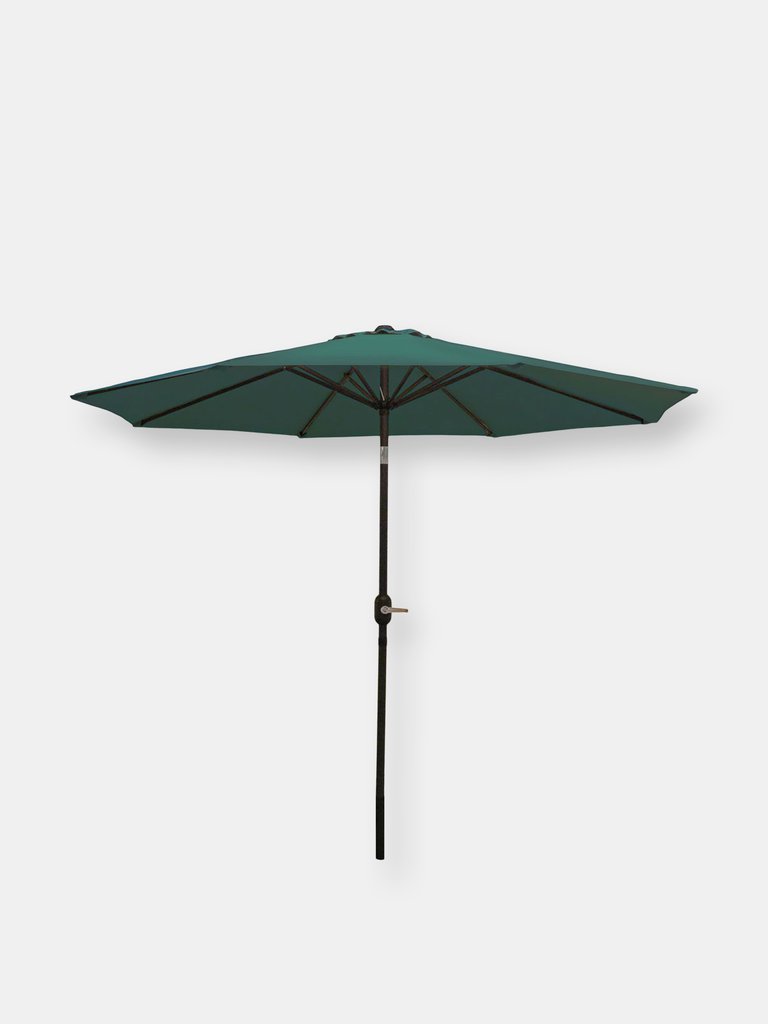 Sunnydaze Aluminum Patio Deck Market Umbrella with Tilt and Crank - 9' - Beige - Green