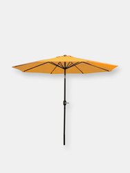 Sunnydaze Aluminum Patio Deck Market Umbrella with Tilt and Crank - 9' - Beige - Gold